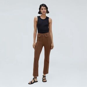 Everlane Brown The Work It Ponte Knit Pants Women Size 4 Stretch Front Seam